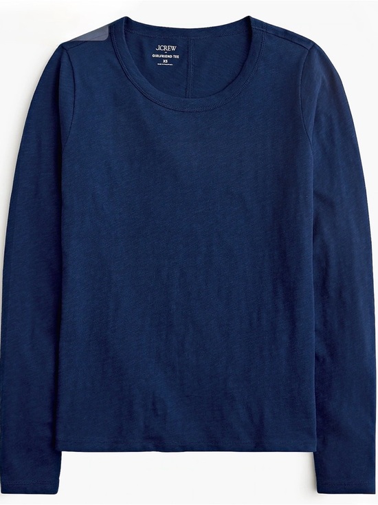 New J. Crew Deep Blue Long Sleeve Tee - Picture 4 of 8